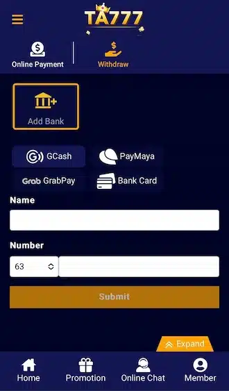 Step 4: Please provide complete information about your withdrawal account
